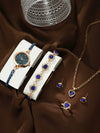 Women's Alloy And Stainless Steel Quartz Watch Bracelet Necklace Set With Round Dial Fashion Style