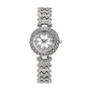 Women's Alloy And Stainless Steel Round Dial Diamond Mixed Scale Quartz Watch And Gypsophila Bracelet Fashion Gift Set