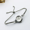 Women's Alloy And Stainless Steel Round Dial Quartz Bracelet Watch Diamondencrusted Leisure Style