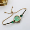 Women's Alloy And Stainless Steel Round Dial Quartz Bracelet Watch Diamondencrusted Leisure Style
