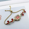 Women's Alloy And Stainless Steel Square Quartz Watch With Butterfly Design