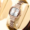 Women's Alloy And Stainless Steel Square Ultrathin Casual Quartz Watch With Mineral Reinforced Glass Mirror