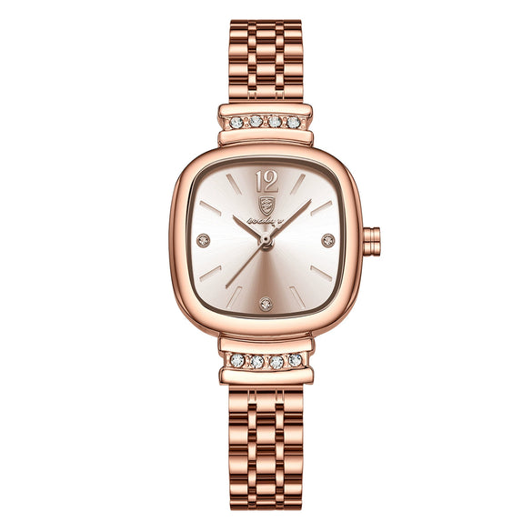 Women's Alloy And Stainless Steel Square Ultrathin Casual Quartz Watch With Mineral Reinforced Glass Mirror