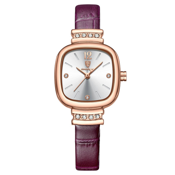 Women's Alloy And Stainless Steel Square Ultrathin Casual Quartz Watch With Mineral Reinforced Glass Mirror