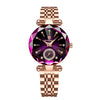 Women's Alloy And Stainless Steel Waterproof Round Quartz Watch With Diamondcut And Butterfly Double Snap Buckle
