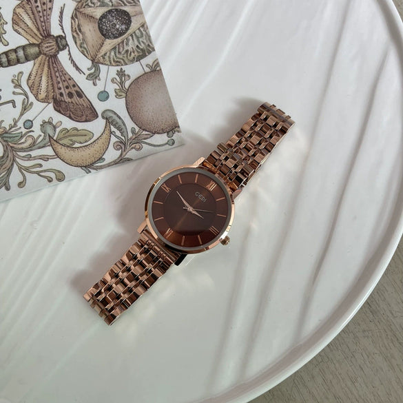Women's Alloy And Steel Band Quartz Watch Casual Retro Style