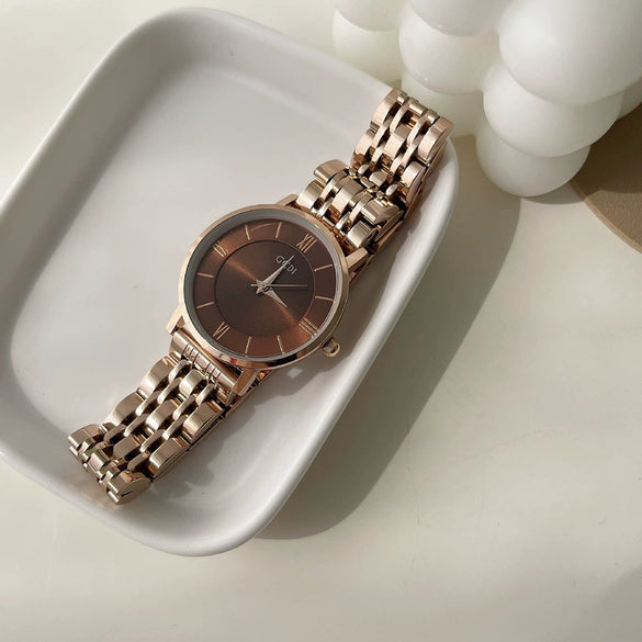 Women's Alloy And Steel Band Quartz Watch Casual Retro Style