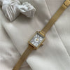Women's Alloy And Steel Band Rectangular Quartz Watch Simple Elegant Style