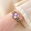 Women's Alloy And Steel Belt Square Dial Quartz Watch Light Luxury Casual Fashionable