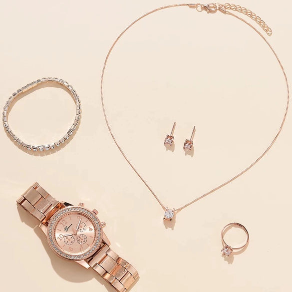 Women's Alloy And Titanium Alloy Casual Fashion Rectangle Dial Quartz Watch