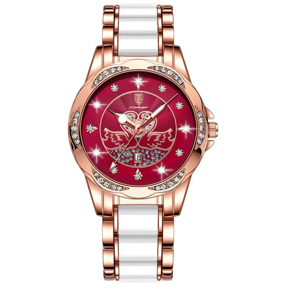 Women's Alloy And Titanium Leisure Round Quartz Watch With Waterproof And Luminous Features