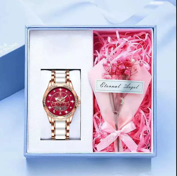 Women's Alloy And Titanium Leisure Round Quartz Watch With Waterproof And Luminous Features