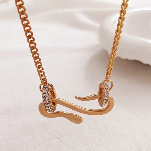 Women's Alloy Animal Snake Cuban Chain Electroplated Necklace