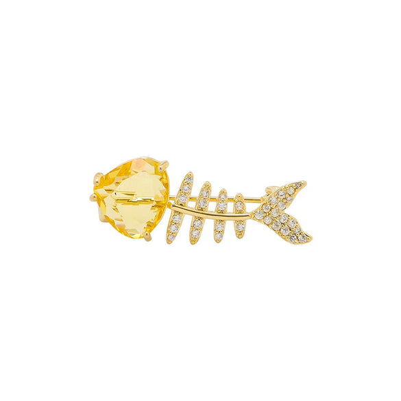 Women's Alloy Animals Fishbone Brooch With Electroplating Treatment