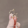 Women's Alloy Antilight Puppy Brooch With Cherry Blossom Pattern And Electroplating Treatment