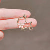 Women's Alloy Antilight Puppy Brooch With Cherry Blossom Pattern And Electroplating Treatment