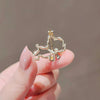 Women's Alloy Antilight Puppy Brooch With Cherry Blossom Pattern And Electroplating Treatment