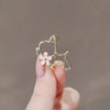 Women's Alloy Antilight Puppy Brooch With Cherry Blossom Pattern And Electroplating Treatment
