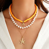 Women's Alloy Ball Chain Necklace With Star Pattern And Electroplating Featuring Irregular Shell And Starfish Beads