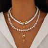 Women's Alloy Ball Chain Necklace With Star Pattern And Electroplating Featuring Irregular Shell And Starfish Beads