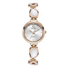 Women's Alloy Band And Case Fashion Light Luxury Disc Elegant Quartz Watch With Sun Pattern And Spiral Crown