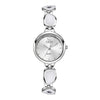 Women's Alloy Band And Case Fashion Light Luxury Disc Elegant Quartz Watch With Sun Pattern And Spiral Crown