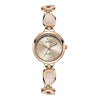Women's Alloy Band And Case Fashion Light Luxury Disc Elegant Quartz Watch With Sun Pattern And Spiral Crown