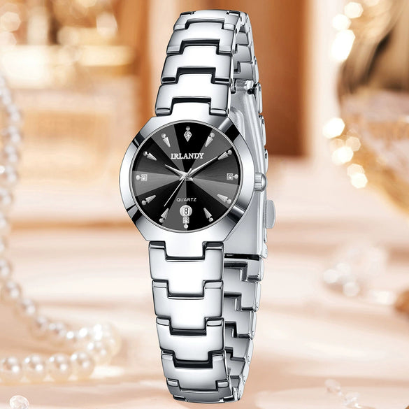 Women's Alloy Band Ordinary Glass Quartz Fashion Trend Round Dial Watch