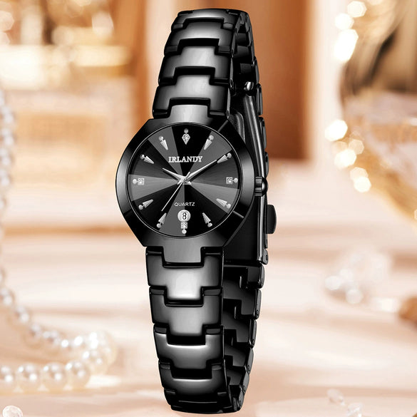 Women's Alloy Band Ordinary Glass Quartz Fashion Trend Round Dial Watch