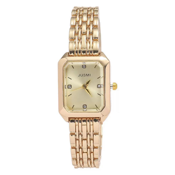 Women's Alloy Band Quartz Watch With Round Dial And Casual Style