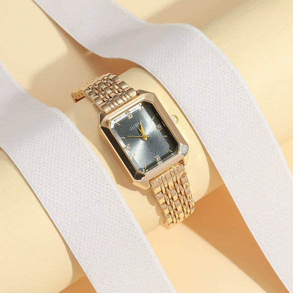 Women's Alloy Band Quartz Watch With Round Dial And Casual Style
