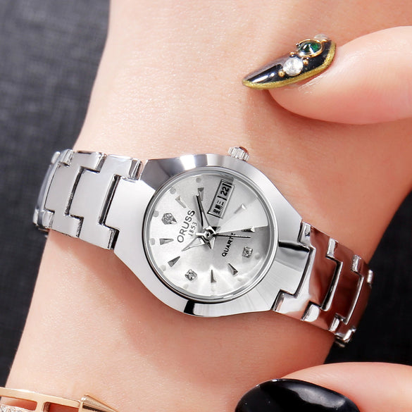 Women's Alloy Band Round Dial Fashion Waterproof Quartz Watch