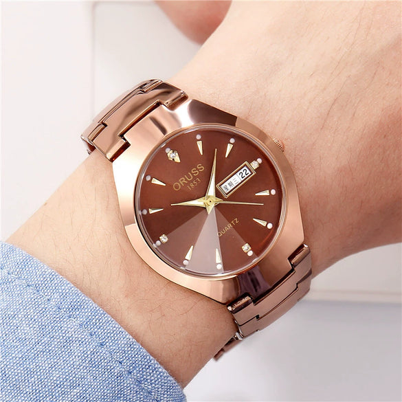 Women's Alloy Band Round Dial Fashion Waterproof Quartz Watch
