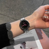 Women's Alloy Band Round Dial Leisure Style Carved Love Puppy Wrist Watch