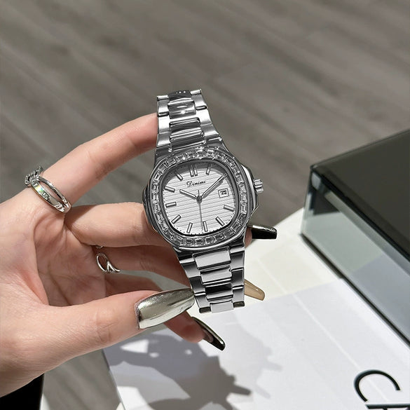 Women's Alloy Band Square Casual Fashionable Quartz Watch