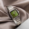Women's Alloy Band Square Watch Temperament Simple Green