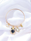 Women's Alloy Bear Bracelet With The Crown Pattern And Microinlay Process In Hot Pink Color