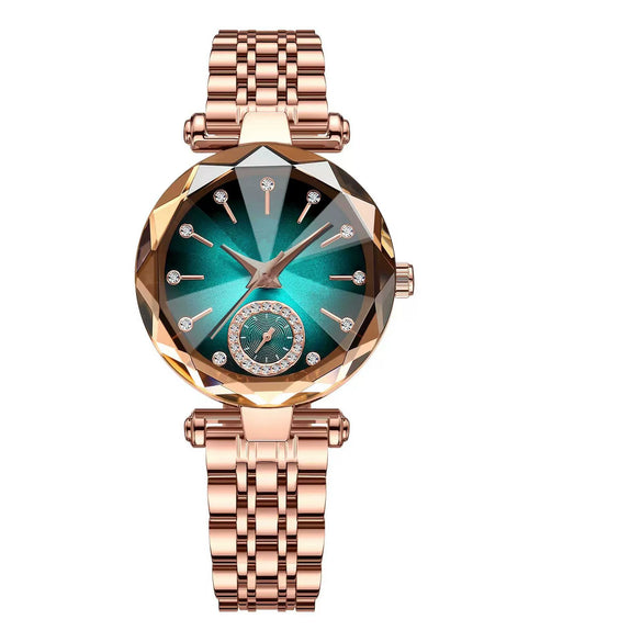 Women's Alloy Belt Fashion Retro Nonmechanical Watch With Round Dial And Imitation Leather Strap
