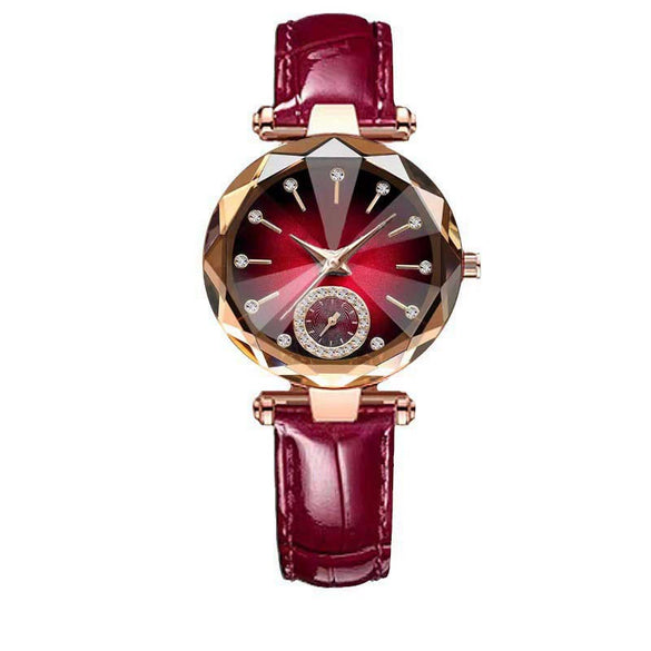 Women's Alloy Belt Fashion Retro Nonmechanical Watch With Round Dial And Imitation Leather Strap