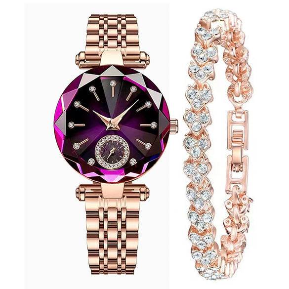 Women's Alloy Belt Fashion Retro Nonmechanical Watch With Round Dial And Imitation Leather Strap