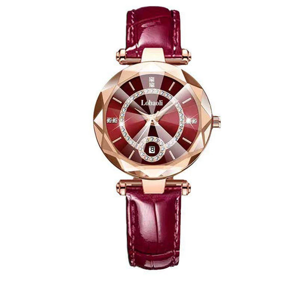 Women's Alloy Belt Fashion Retro Nonmechanical Watch With Round Dial And Imitation Leather Strap