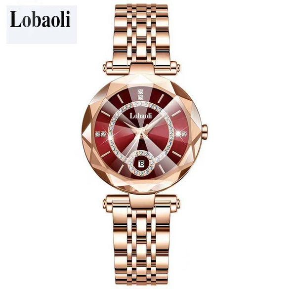 Women's Alloy Belt Fashion Retro Nonmechanical Watch With Round Dial And Imitation Leather Strap
