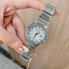 Women's Alloy Belt Quartz Casual Light Luxury Round Dial Diamond Threepin Calendar Watch