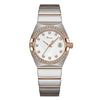 Women's Alloy Belt Quartz Casual Light Luxury Round Dial Diamond Threepin Calendar Watch
