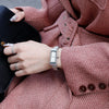 Women's Alloy Belt Rectangular Quartz Watch With Simple Elegant Style
