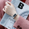 Women's Alloy Belt Rectangular Quartz Watch With Simple Elegant Style