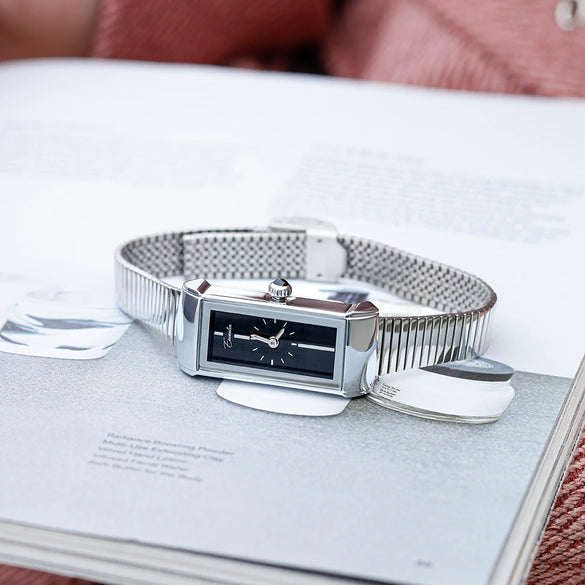 Women's Alloy Belt Rectangular Quartz Watch With Simple Elegant Style
