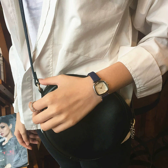 Women's Alloy Belt Square Dial Retro Leisure Watch