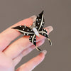 Women's Alloy Black Wing Butterfly Shining Design Sense Electroplated Brooch Pin Accessories