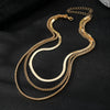 Women's Alloy Box Chain Multilayer Stacked Vintage Golden Necklace With Geometric Design And Electroplating